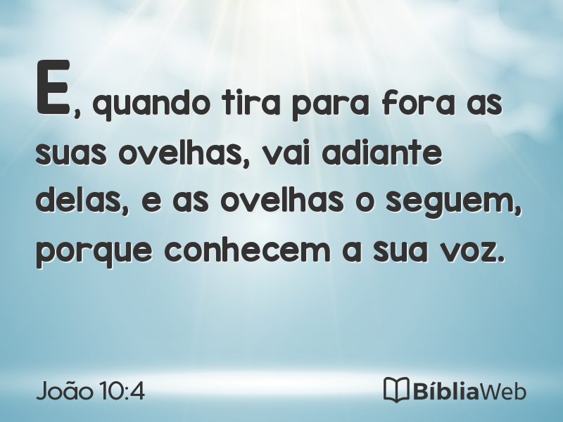 João 10:4 em imagem para compartilhar