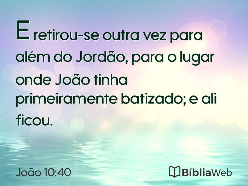 João 10:40 em imagem para compartilhar