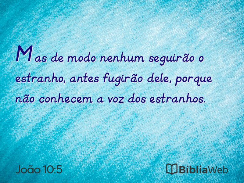 João 10:5 em imagem para compartilhar
