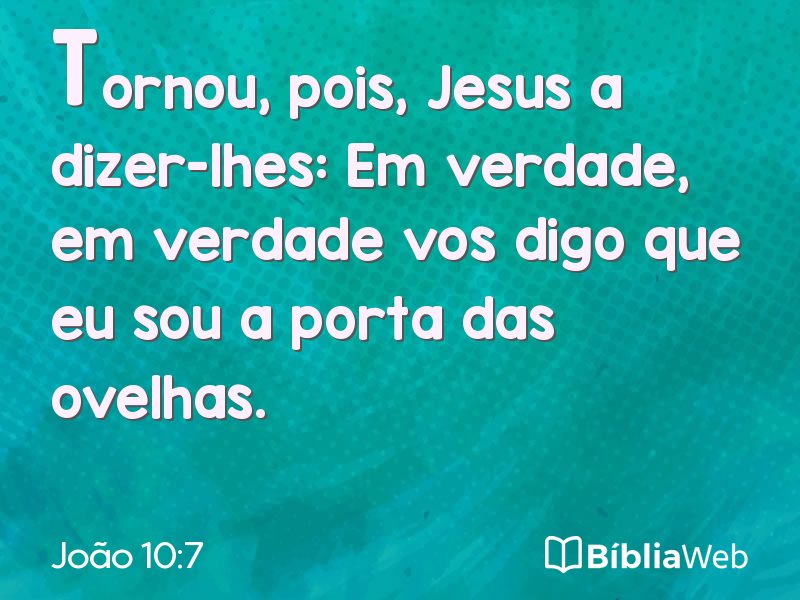 João 10:7 em imagem para compartilhar
