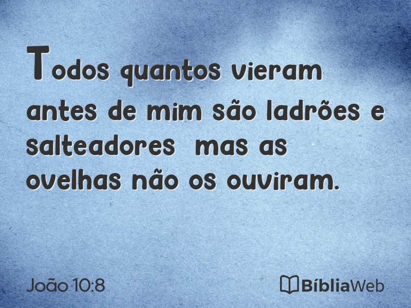 João 10:8 em imagem para compartilhar