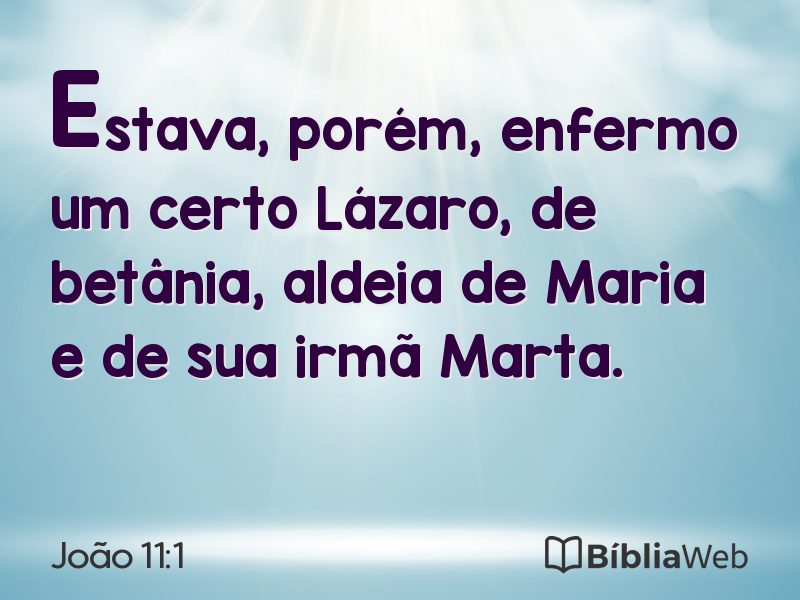 João 11:1 em imagem para compartilhar