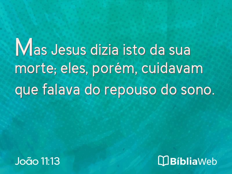 João 11:13 em imagem para compartilhar