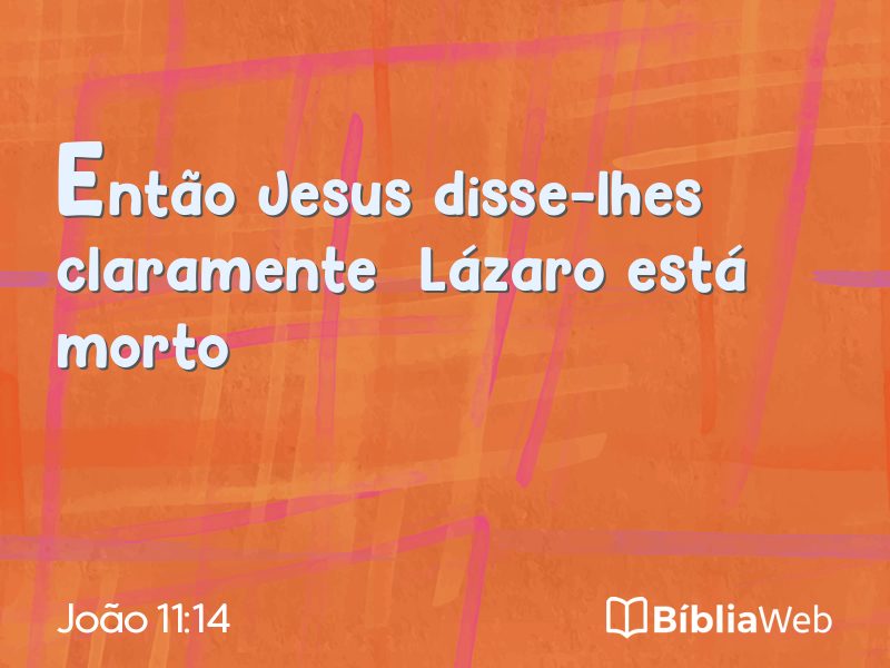 João 11:14 em imagem para compartilhar