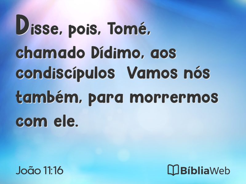 João 11:16 em imagem para compartilhar