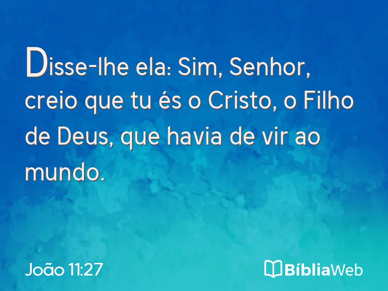 João 11:27 em imagem para compartilhar