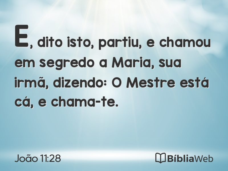 João 11:28 em imagem para compartilhar
