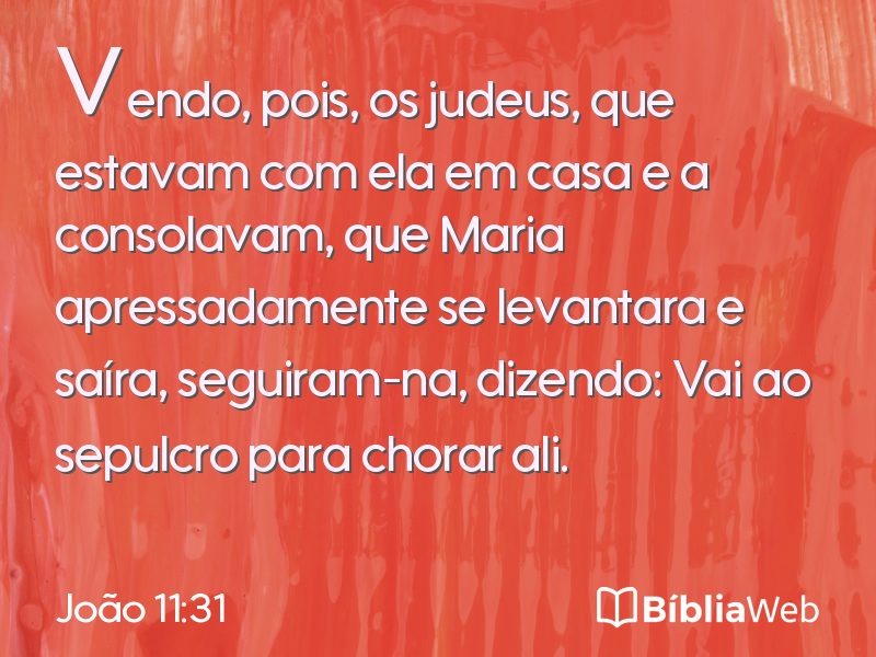 João 11:31 em imagem para compartilhar