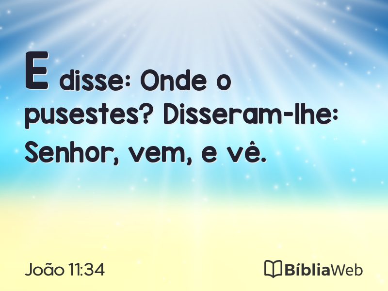 João 11:34 em imagem para compartilhar