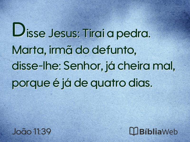 João 11:39 em imagem para compartilhar
