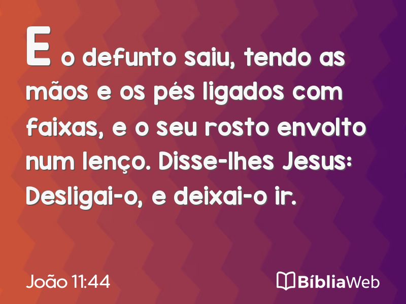 João 11:44 em imagem para compartilhar