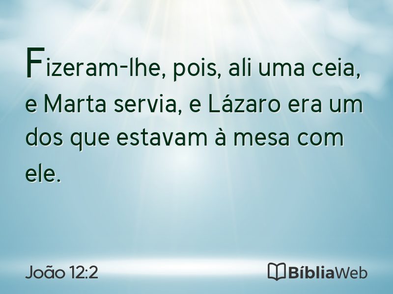 João 12:2 em imagem para compartilhar