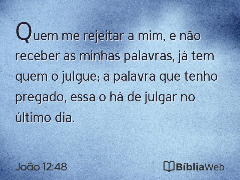 João 12:48 em imagem para compartilhar