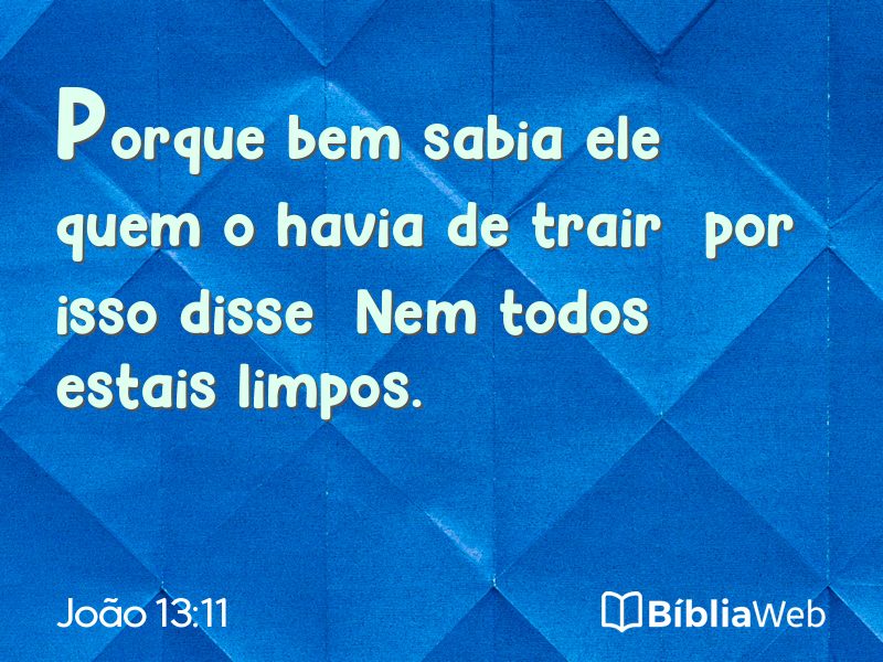João 13:11 em imagem para compartilhar