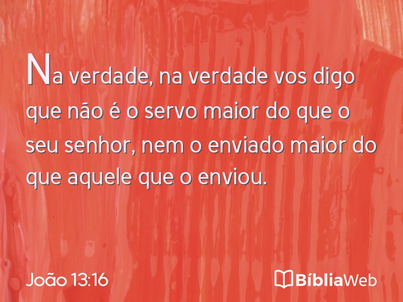 João 13:16 em imagem para compartilhar