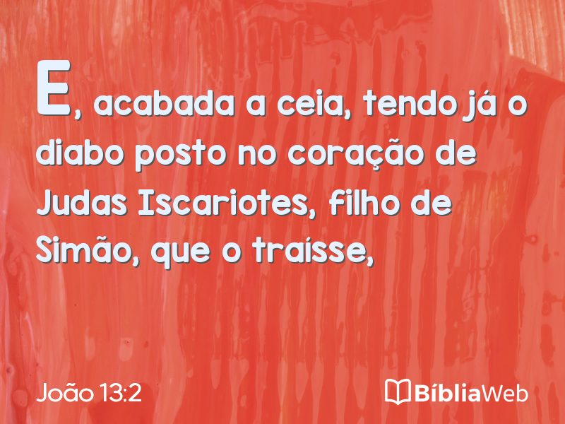 João 13:2 em imagem para compartilhar