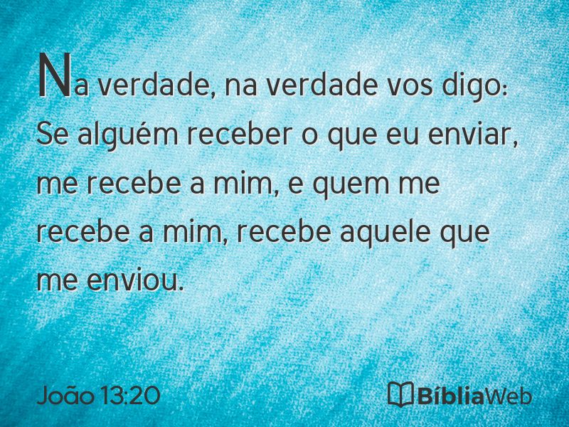 João 13:20 em imagem para compartilhar