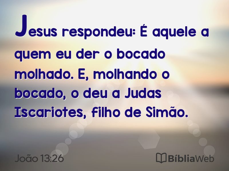 João 13:26 em imagem para compartilhar