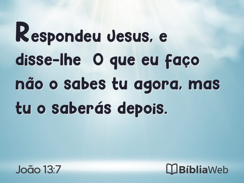 João 13:7 em imagem para compartilhar