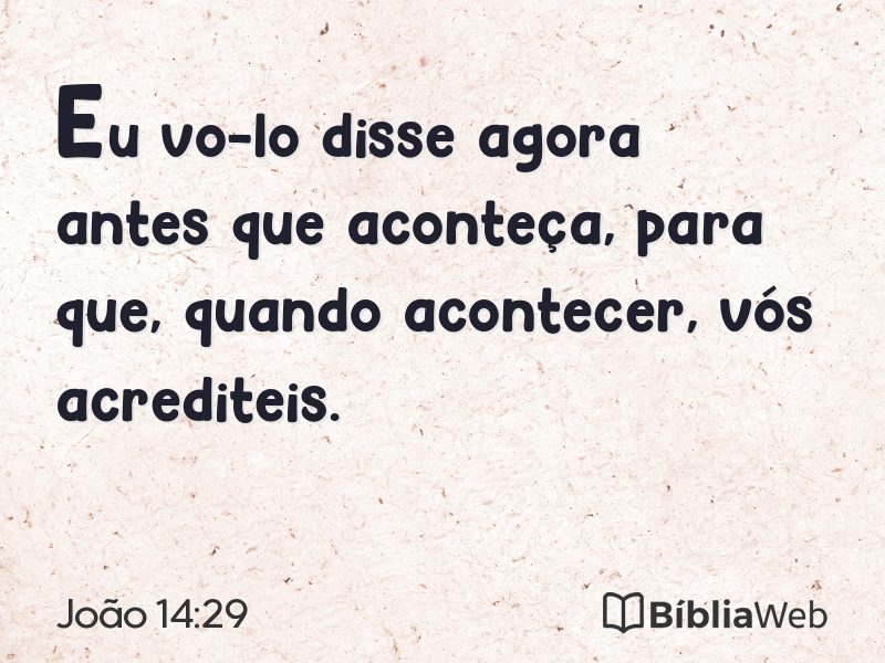 João 14:29 em imagem para compartilhar