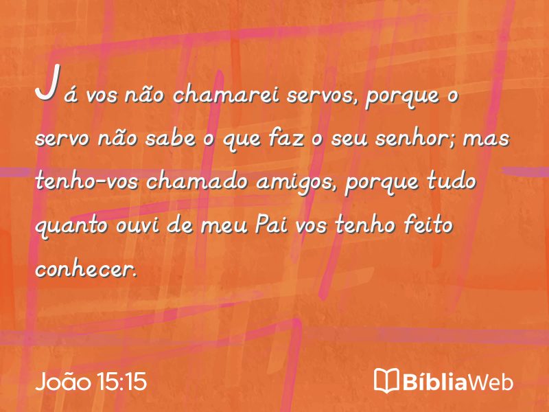 João 15:15 em imagem para compartilhar