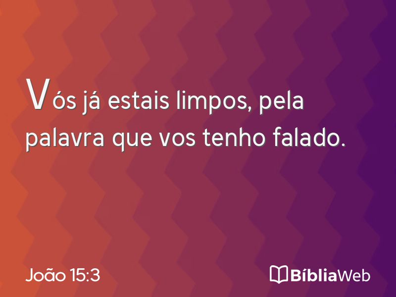 João 15:3 em imagem para compartilhar