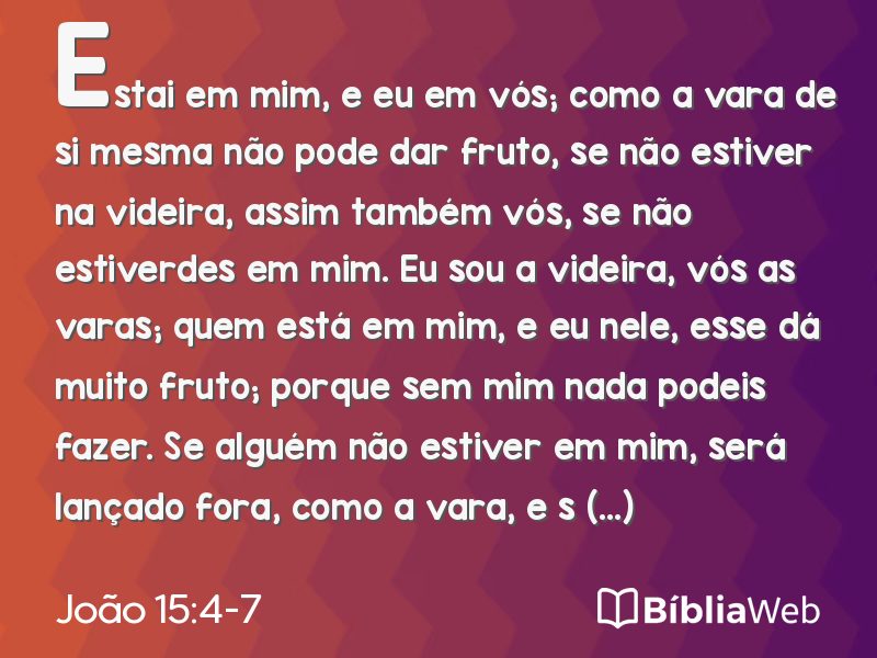 João 15:4-7 em imagem para compartilhar