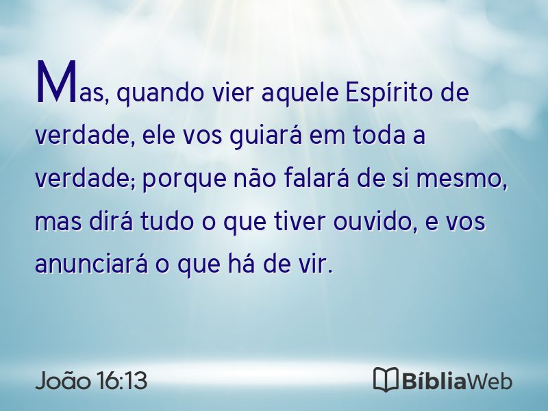 João 16:13 em imagem para compartilhar