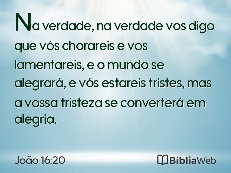 João 16:20 em imagem para compartilhar