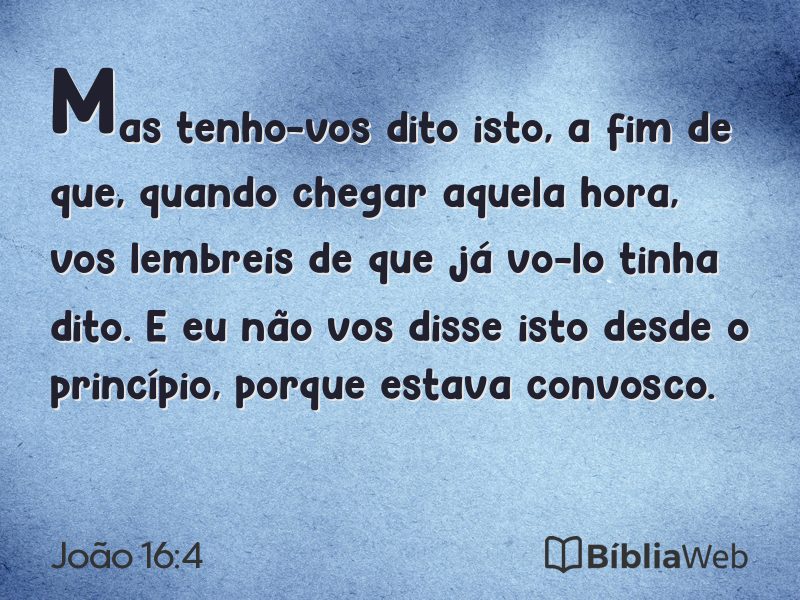 João 16:4 em imagem para compartilhar
