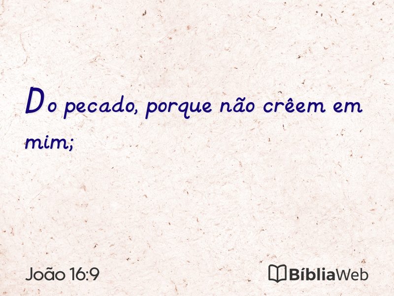 João 16:9 em imagem para compartilhar