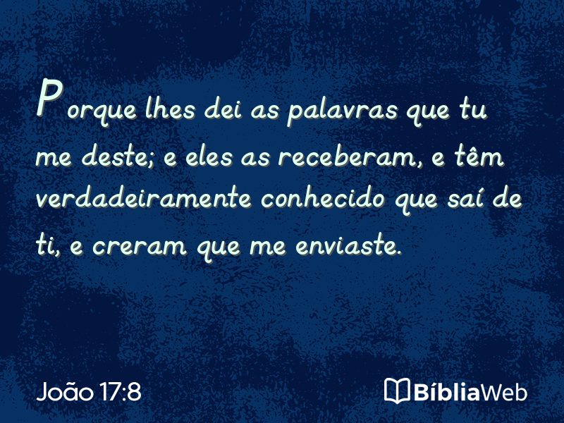 João 17:8 em imagem para compartilhar