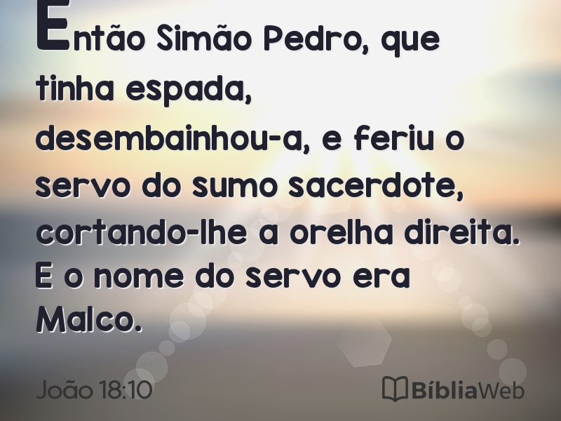 João 18:10 em imagem para compartilhar
