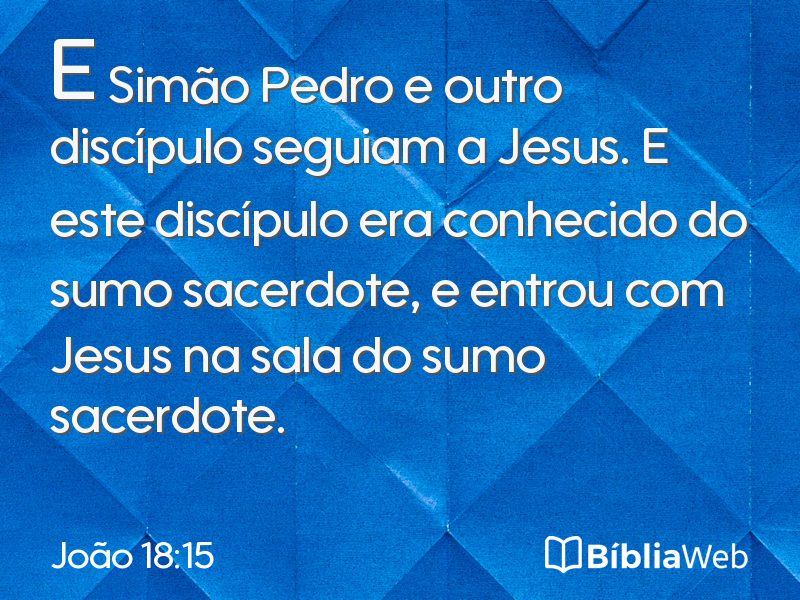 João 18:15 em imagem para compartilhar