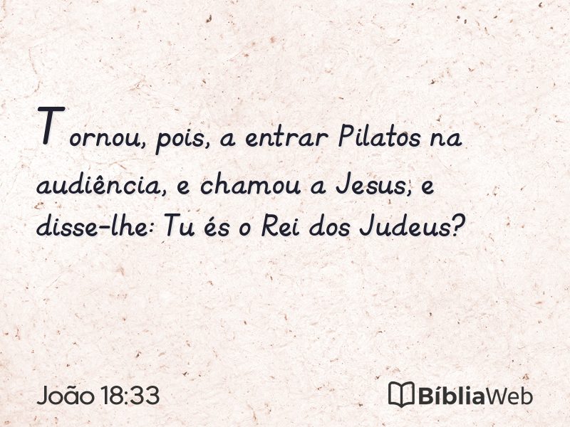 João 18:33 em imagem para compartilhar