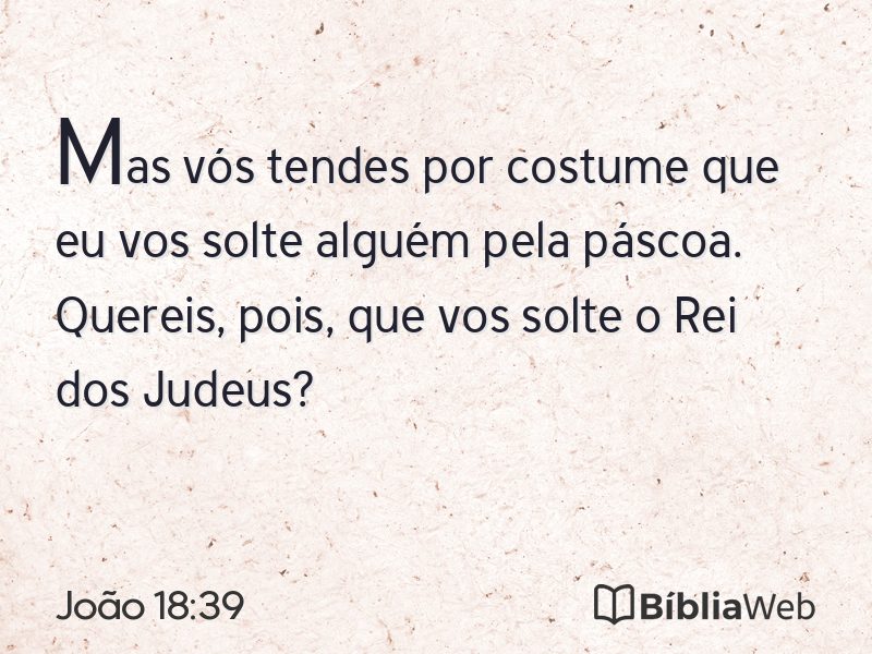 João 18:39 em imagem para compartilhar