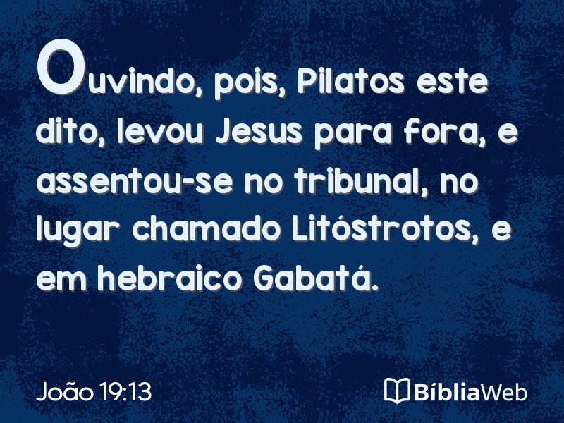 João 19:13 em imagem para compartilhar