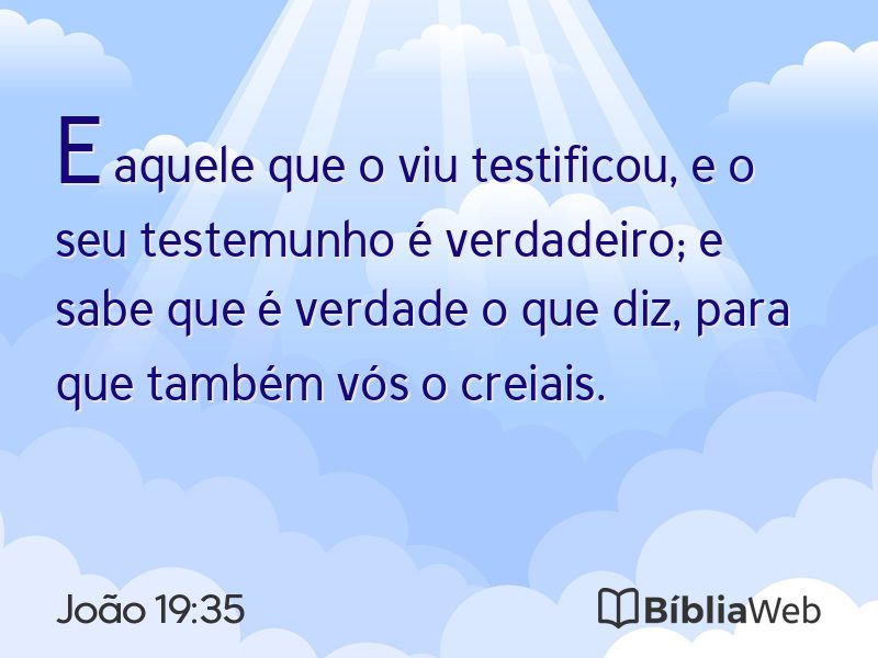 João 19:35 em imagem para compartilhar
