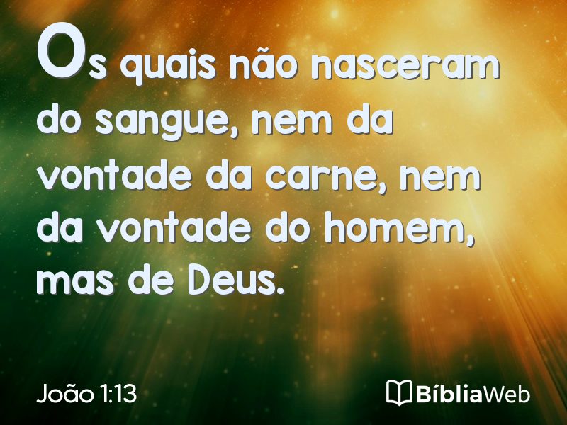 João 1:13 em imagem para compartilhar