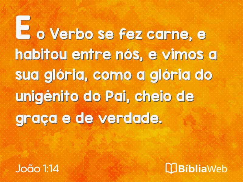 João 1:14 em imagem para compartilhar