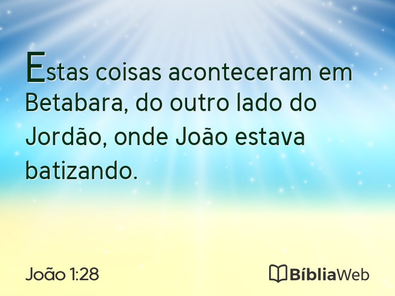 João 1:28 em imagem para compartilhar