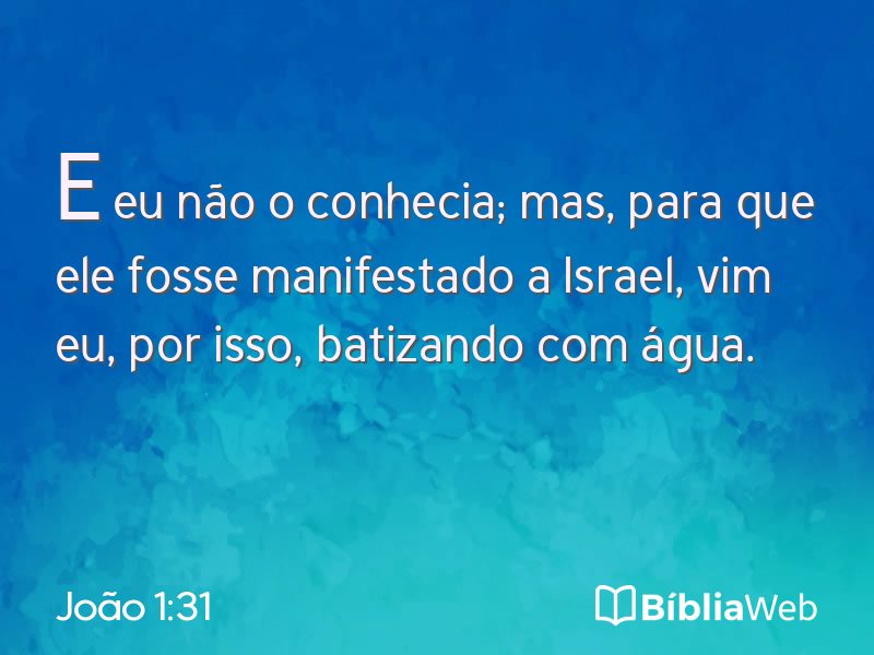 João 1:31 em imagem para compartilhar