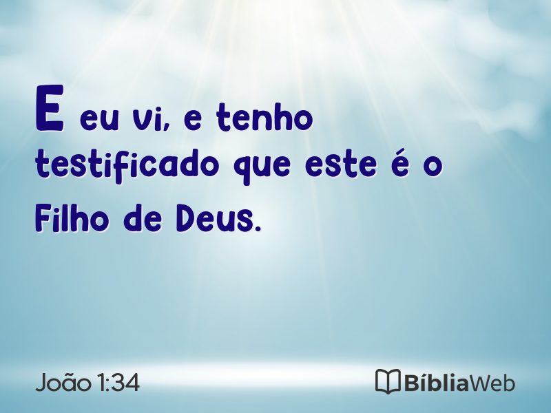 João 1:34 em imagem para compartilhar