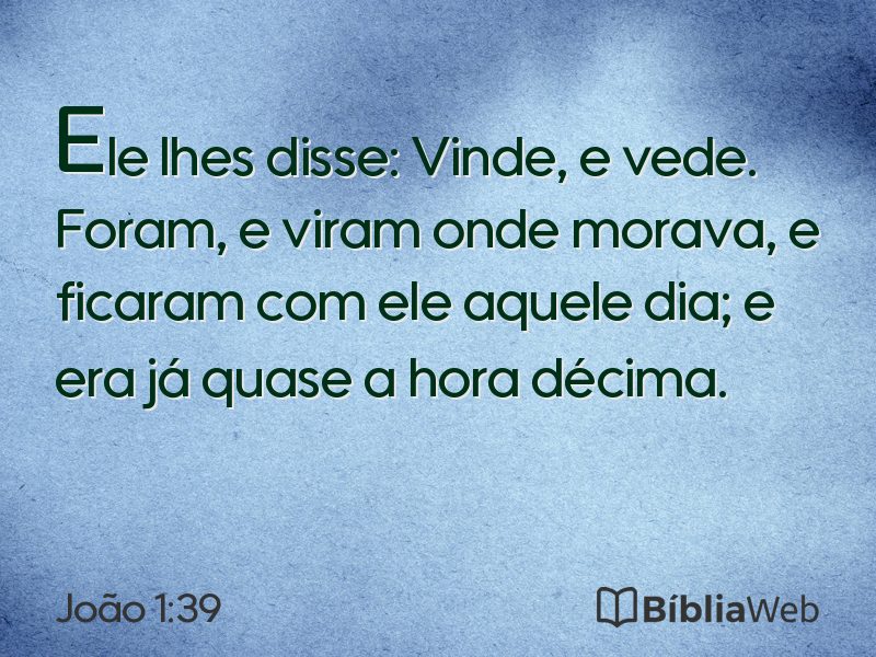 João 1:39 em imagem para compartilhar