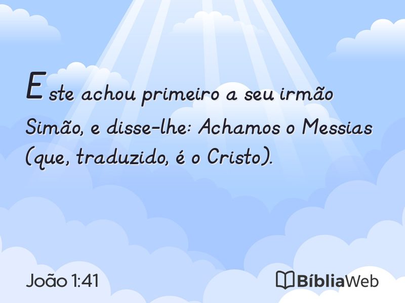 João 1:41 em imagem para compartilhar