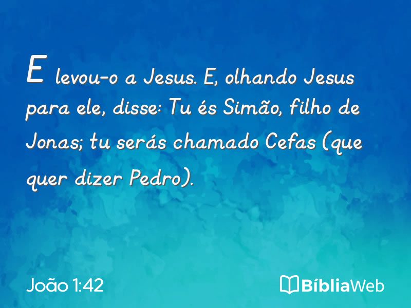 João 1:42 em imagem para compartilhar