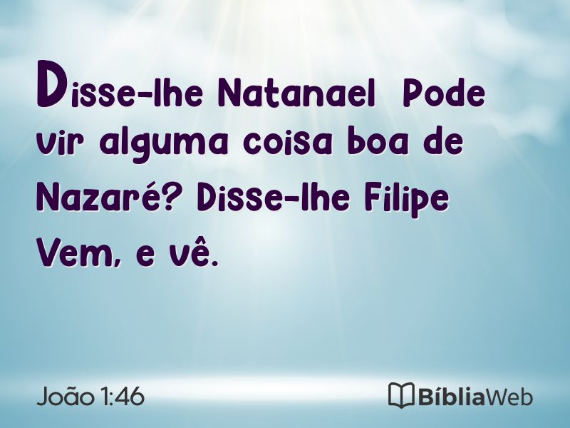 João 1:46 em imagem para compartilhar