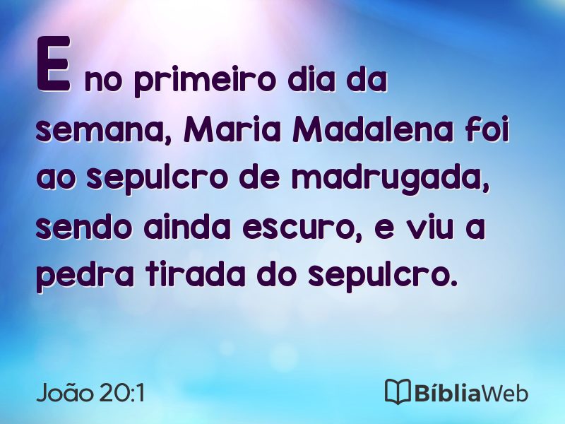 João 20:1 em imagem para compartilhar