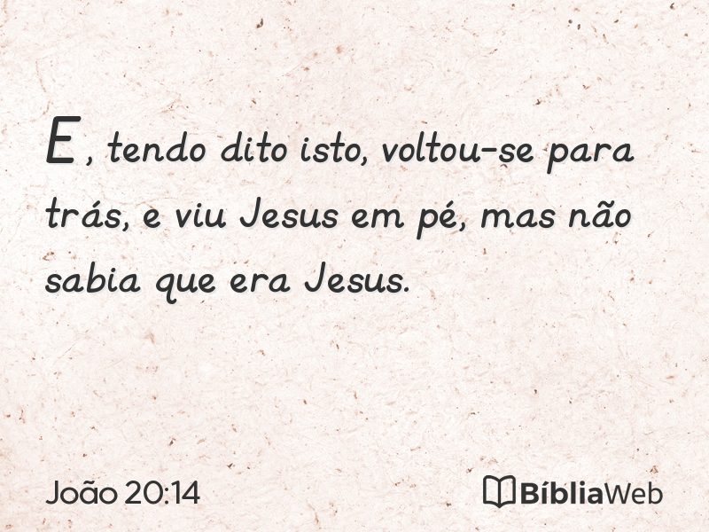 João 20:14 em imagem para compartilhar