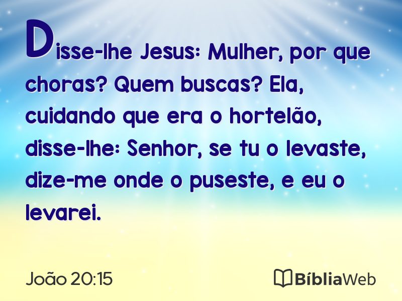 João 20:15 em imagem para compartilhar